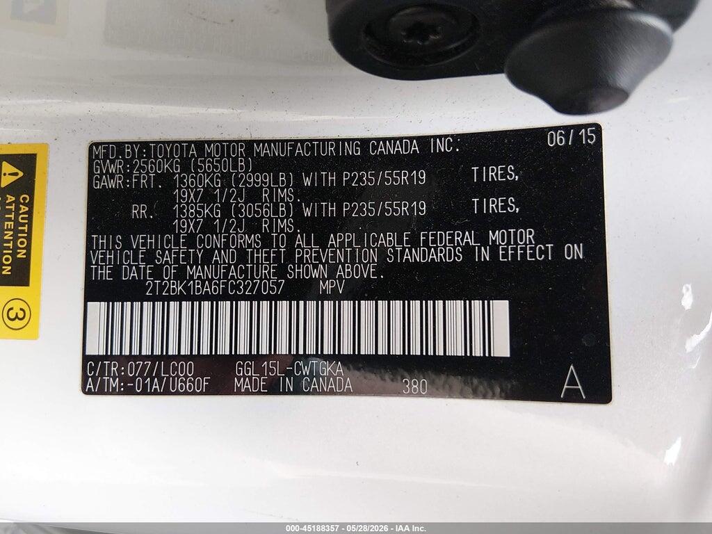 2T2BK1BA6FC327057 2015 LEXUS RX 350 photo no. 9