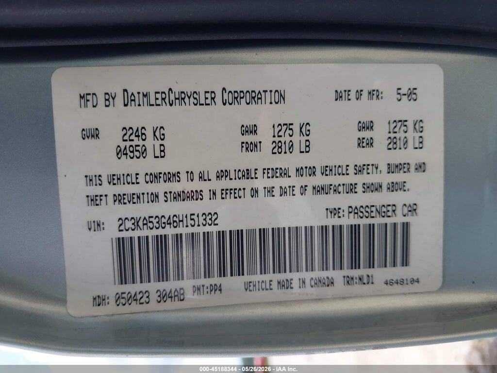 2C3KA53G46H151332 2006 CHRYSLER 300 photo no. 9