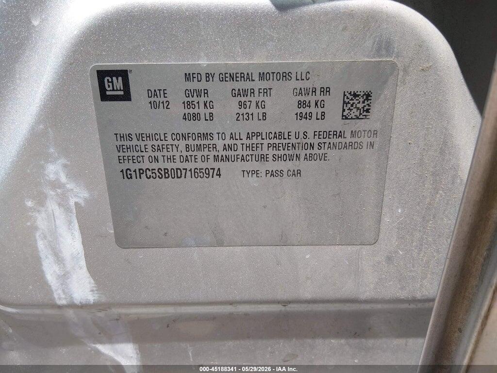 1G1PC5SB0D7165974 2013 CHEVROLET CRUZE photo no. 9