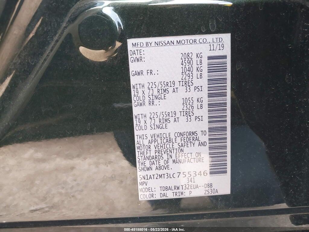 5N1AT2MT3LC755346 2020 NISSAN ROGUE photo no. 9