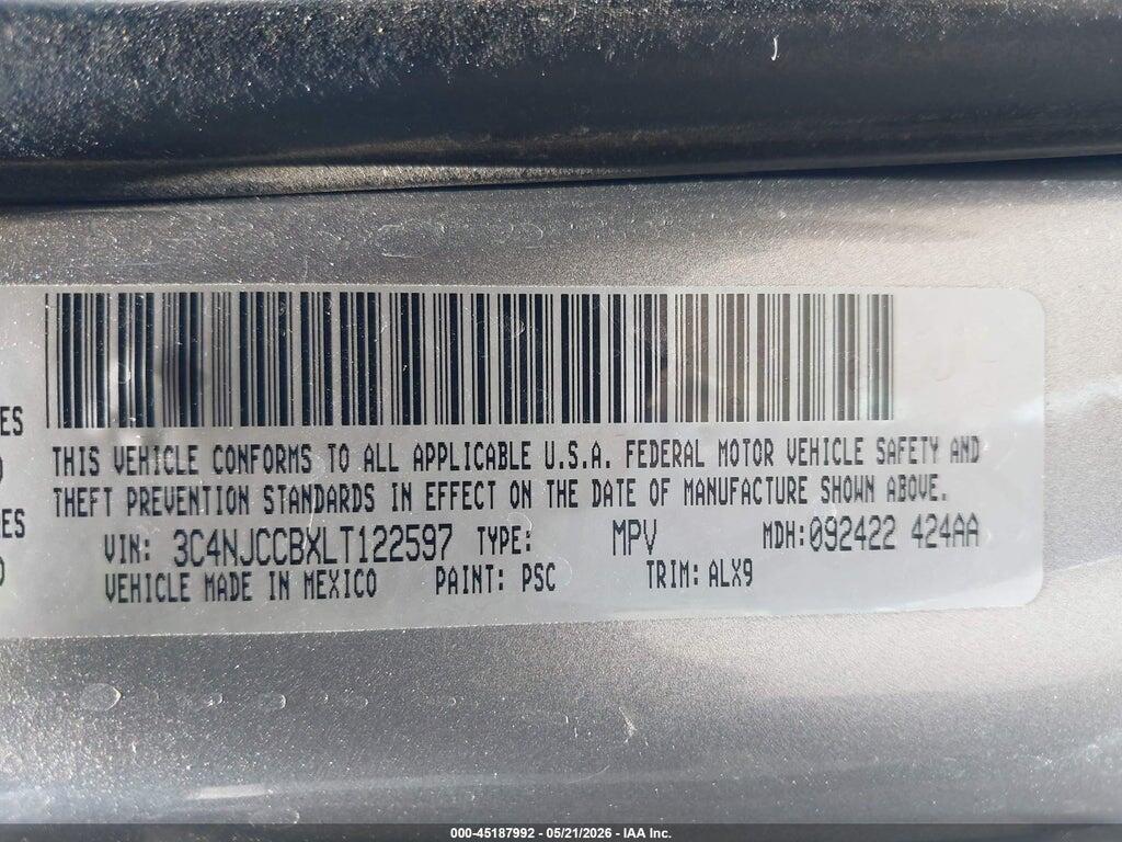 3C4NJCCBXLT122597 2020 JEEP COMPASS photo no. 9