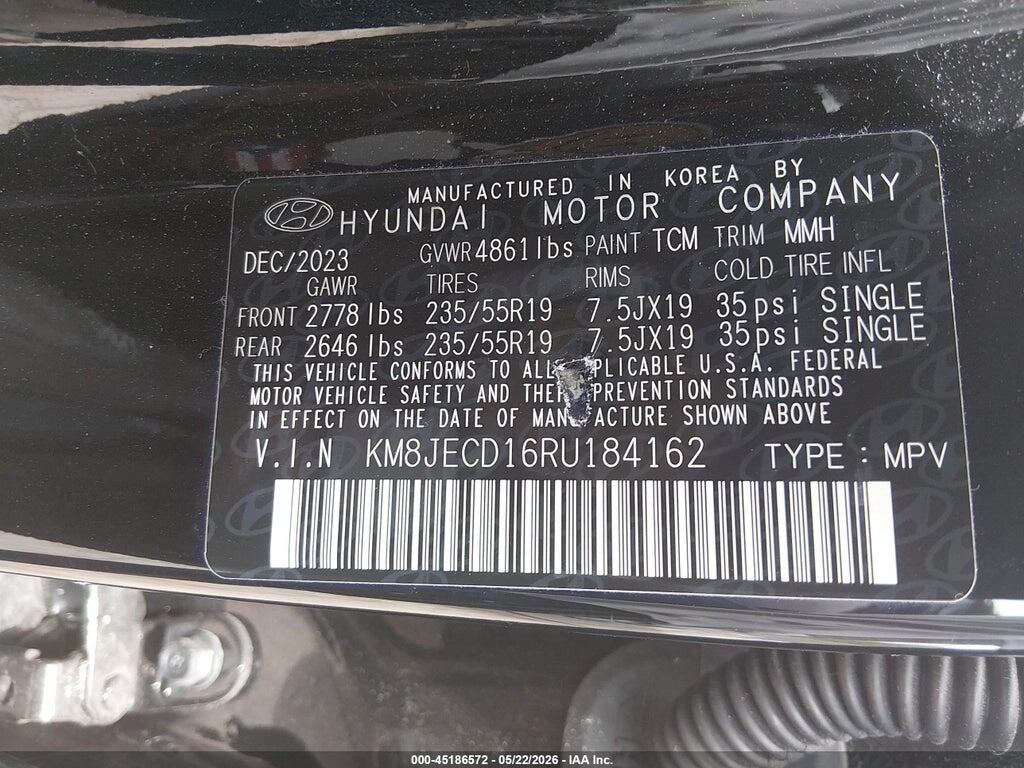 KM8JECD16RU184162 2024 HYUNDAI TUCSON HYBRID photo no. 9
