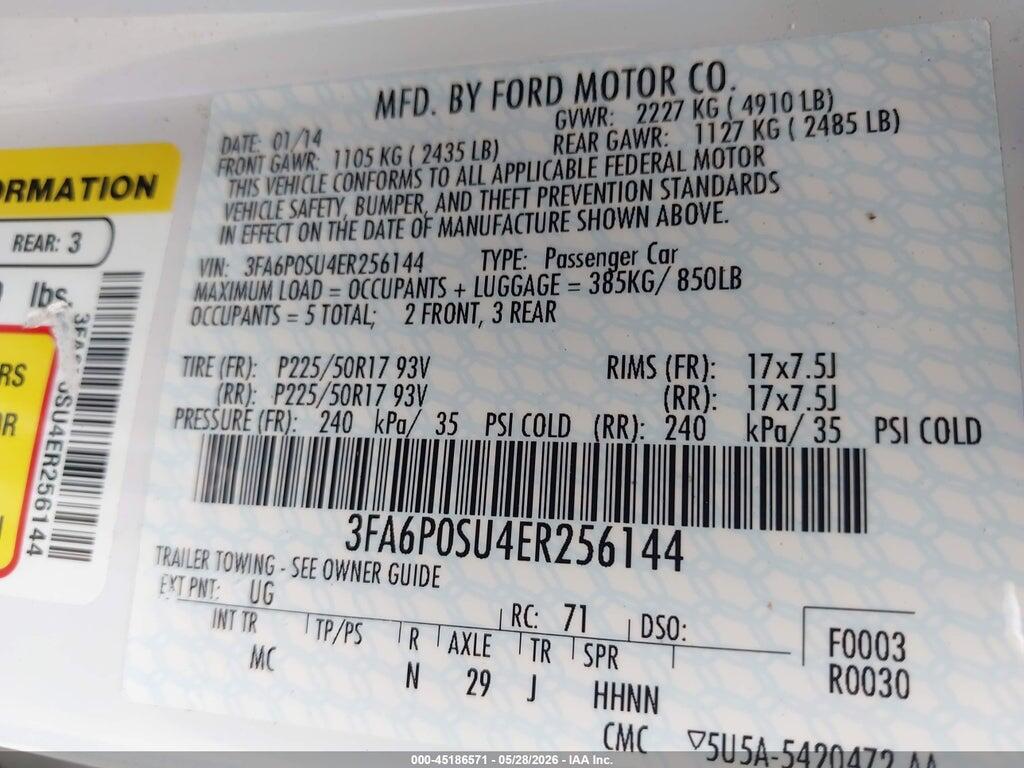 3FA6P0SU4ER256144 2014 FORD FUSION ENERGI photo no. 9