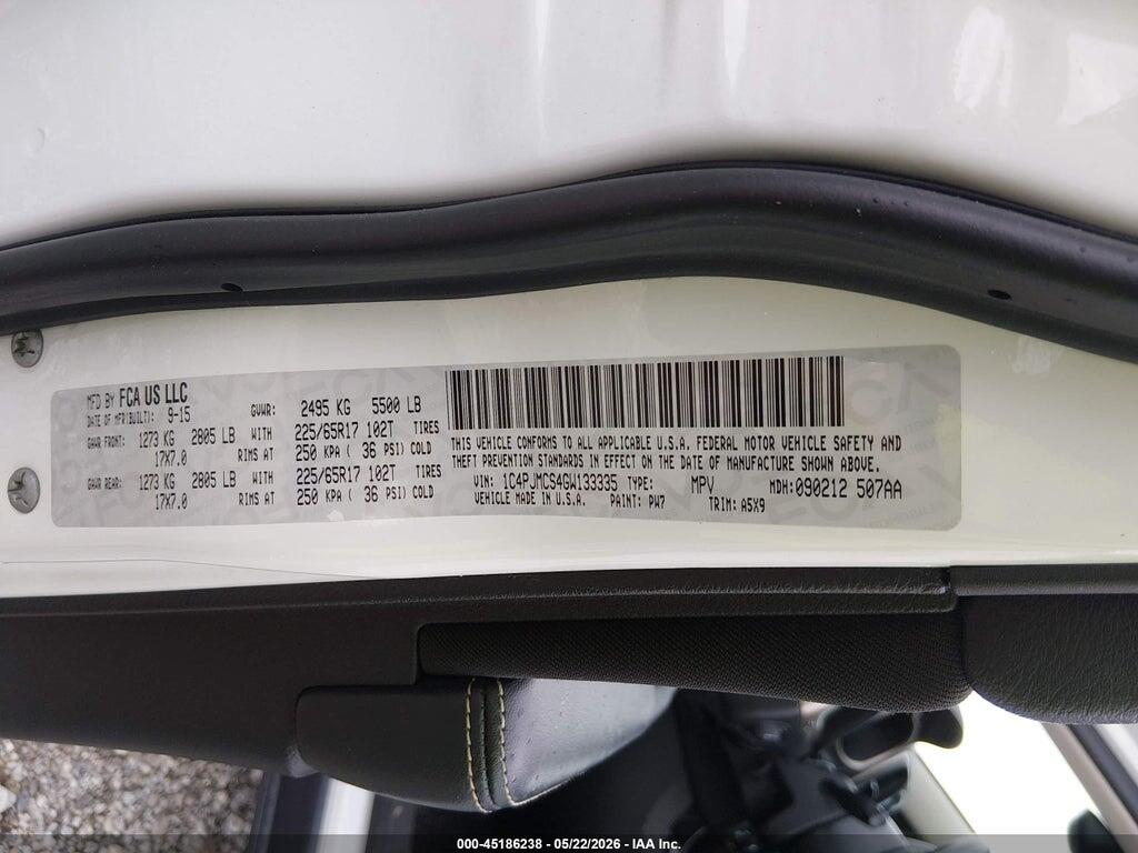 1C4PJMCS4GW133335 2016 JEEP CHEROKEE photo no. 9