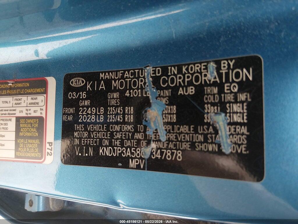 KNDJP3A58G7347878 2016 KIA SOUL photo no. 9