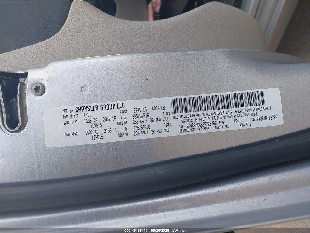 2A4RR5DG8BR723468 2011 CHRYSLER TOWN & COUNTRY photo no. 9