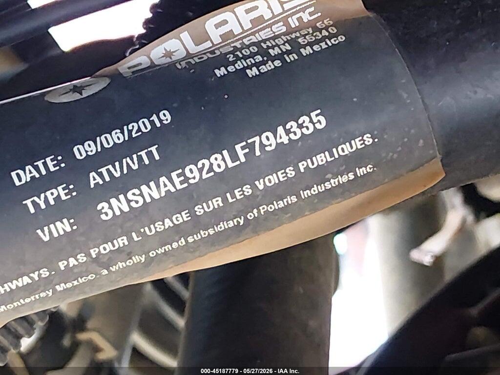 3NSNAE928LF794335 2020 POLARIS RZR photo no. 10