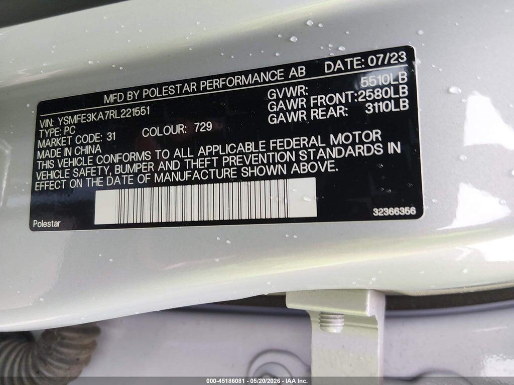YSMFE3KA7RL221551 2024 POLESTAR 2 photo no. 9