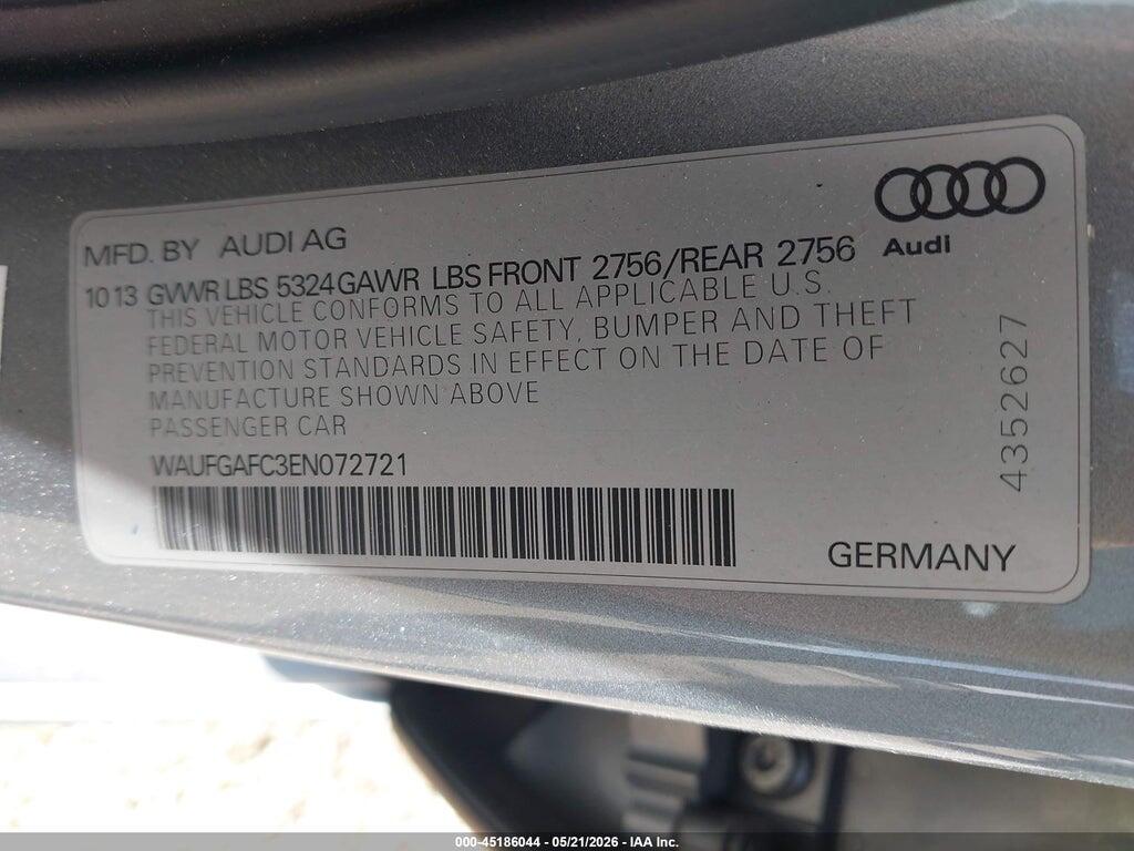 WAUFGAFC3EN072721 2014 AUDI A6 photo no. 9