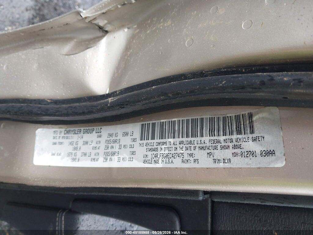 1C4RJFBG0EC427475 2014 JEEP GRAND CHEROKEE photo no. 9