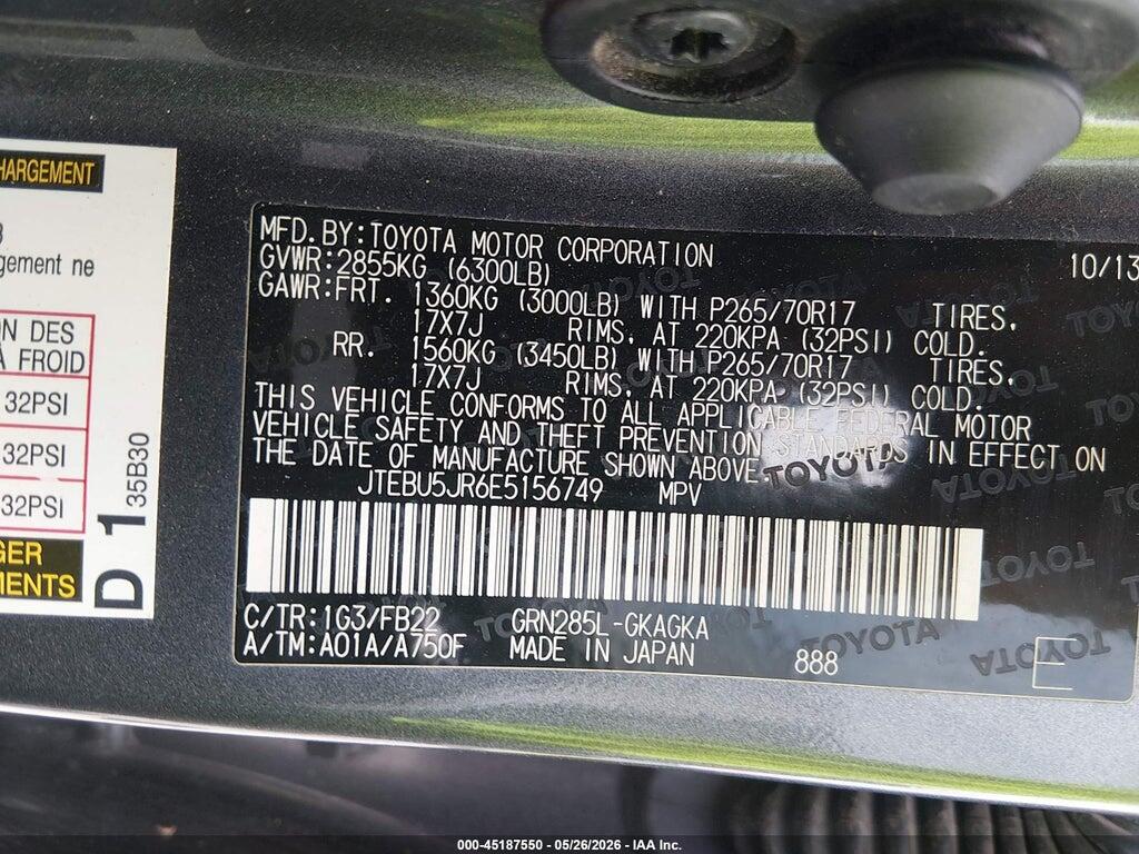 JTEBU5JR6E5156749 2014 TOYOTA 4RUNNER photo no. 9