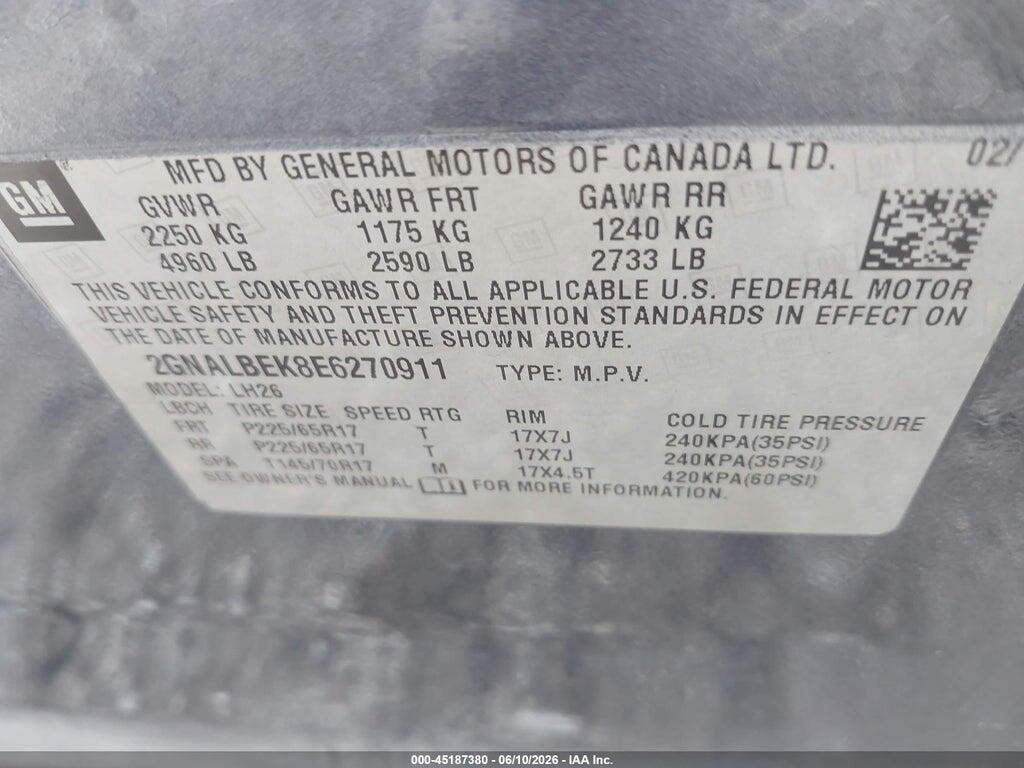 2GNALBEK8E6270911 2014 CHEVROLET EQUINOX photo no. 9