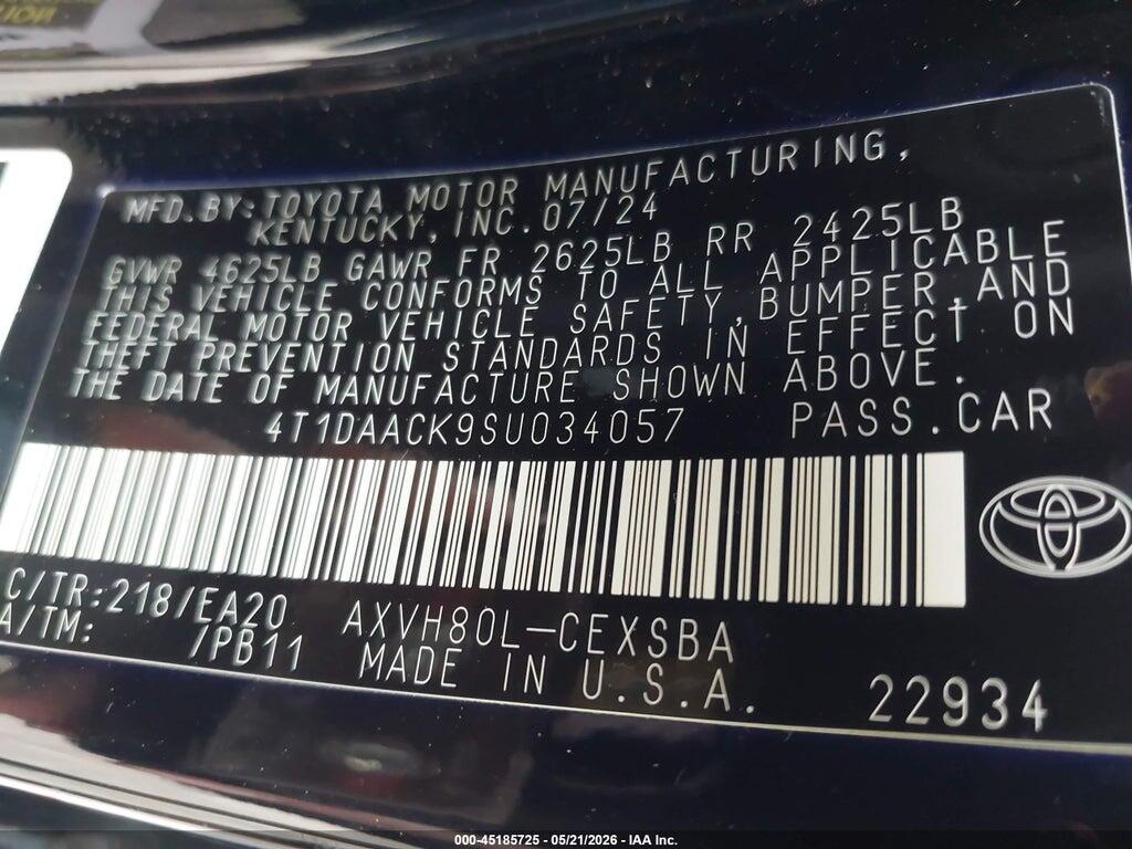 4T1DAACK9SU034057 2025 TOYOTA CAMRY photo no. 9