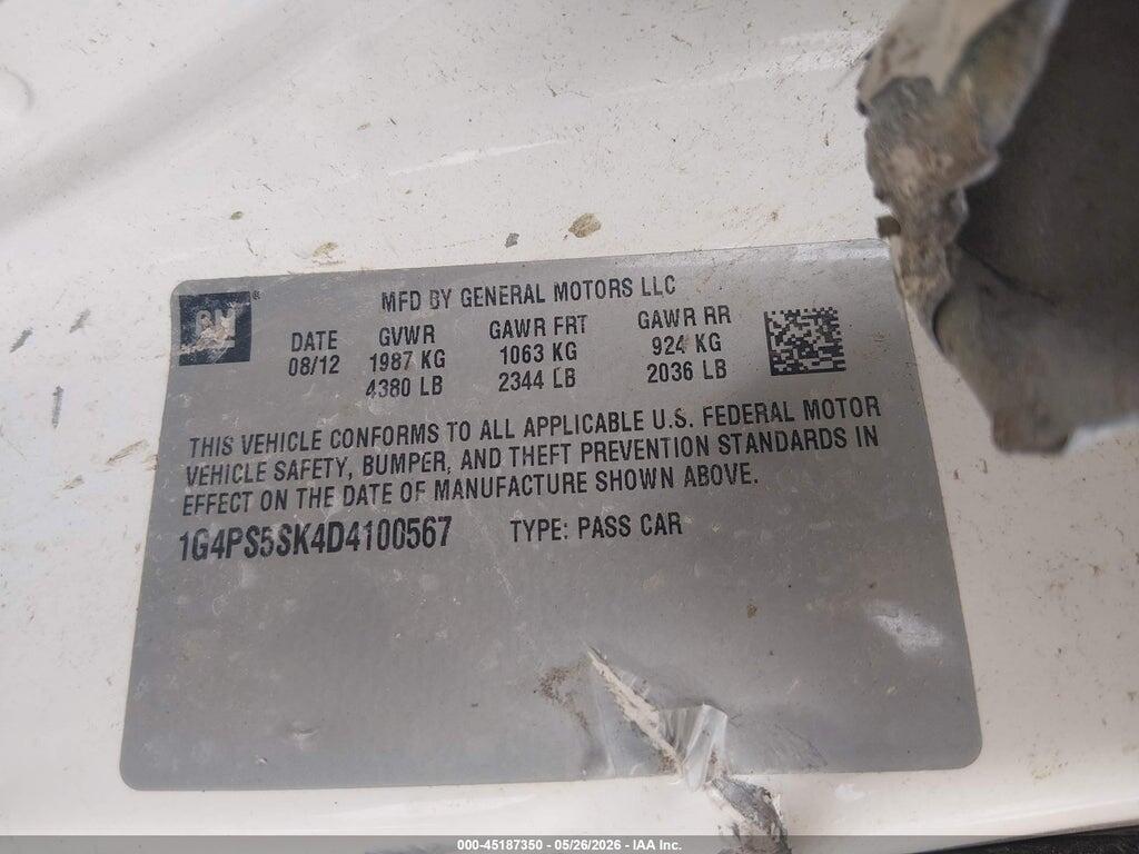 1G4PS5SK4D4100567 2013 BUICK VERANO photo no. 9