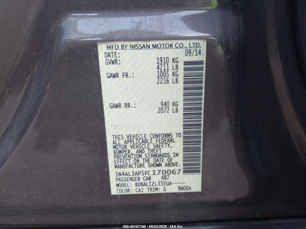 1N4AL3AP5FC170067 2015 NISSAN ALTIMA photo no. 9