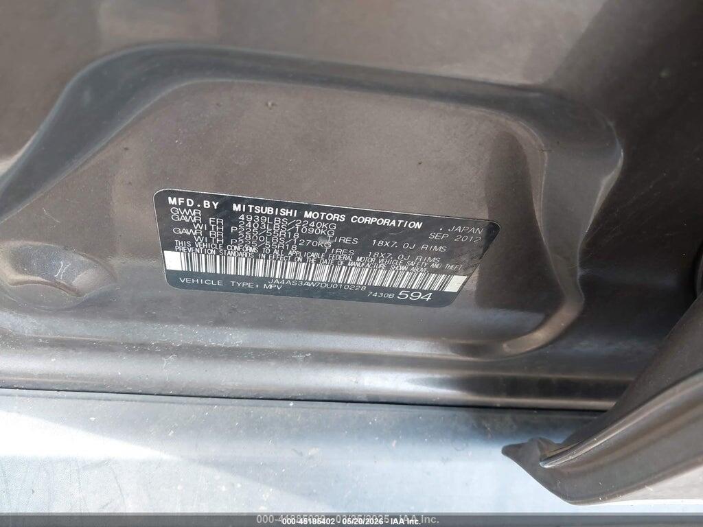 JA4AS3AW7DU010228 2013 MITSUBISHI OUTLANDER photo no. 9