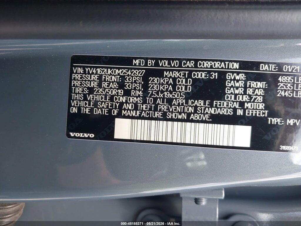 YV4162UK0M2542927 2021 VOLVO XC40 photo no. 9