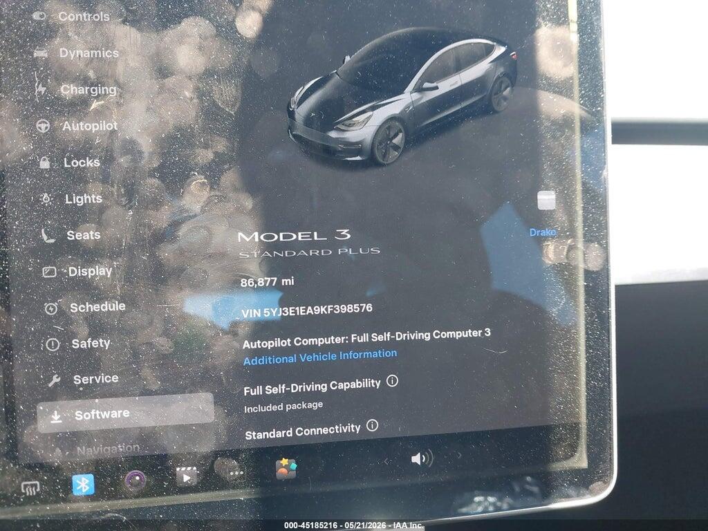 5YJ3E1EA9KF398576 2019 TESLA MODEL 3 photo no. 7