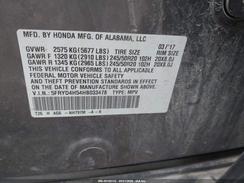 5FRYD4H54HB033478 2017 ACURA MDX photo no. 9