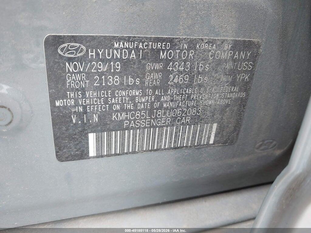 KMHC85LJ8LU062083 2020 HYUNDAI IONIQ ELECTRIC photo no. 9