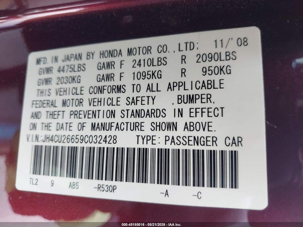 JH4CU26659C032428 2009 ACURA TSX photo no. 9