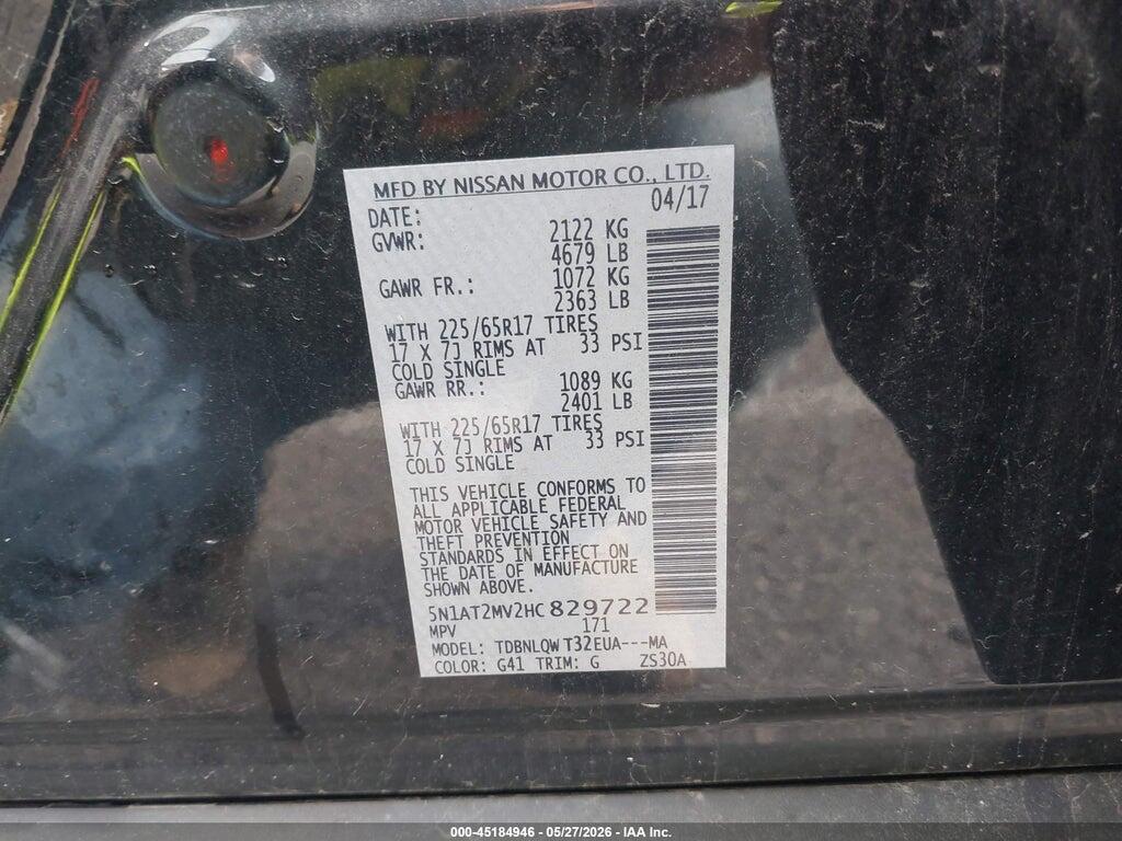 5N1AT2MV2HC829722 2017 NISSAN ROGUE photo no. 9