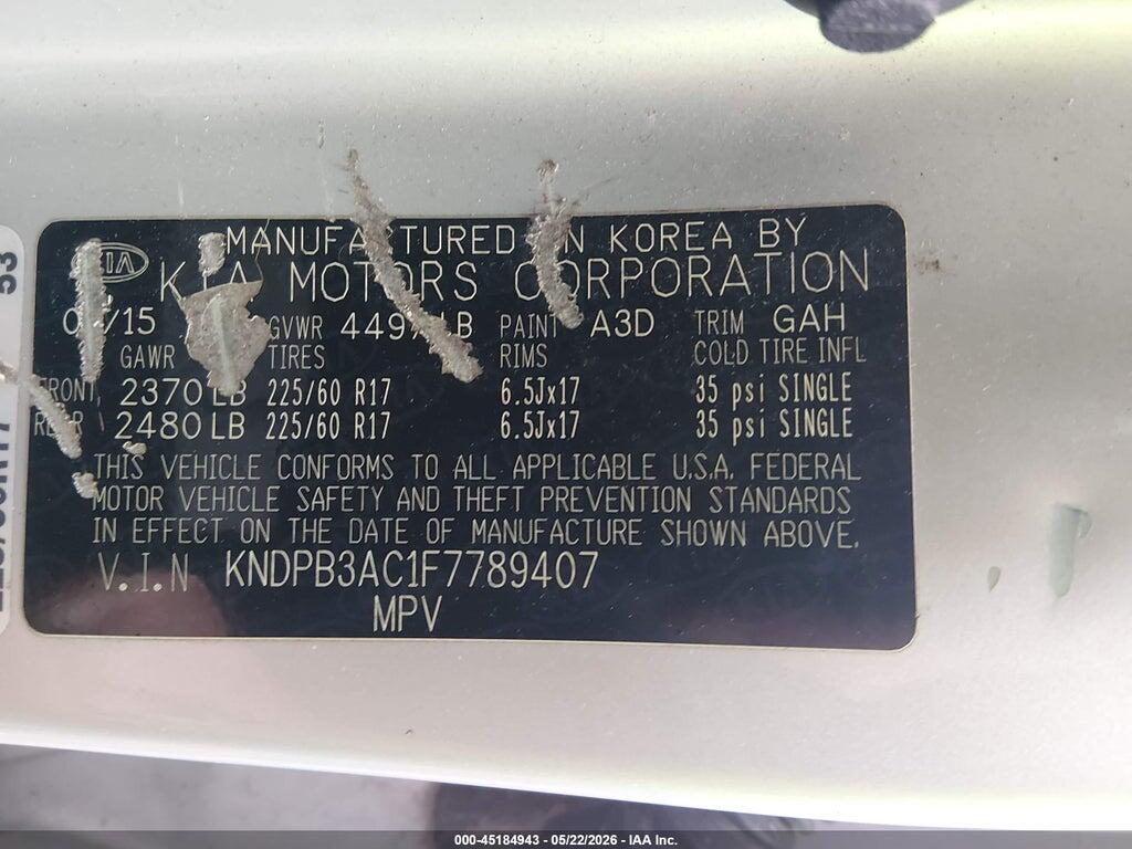 KNDPB3AC1F7789407 2015 KIA SPORTAGE photo no. 9