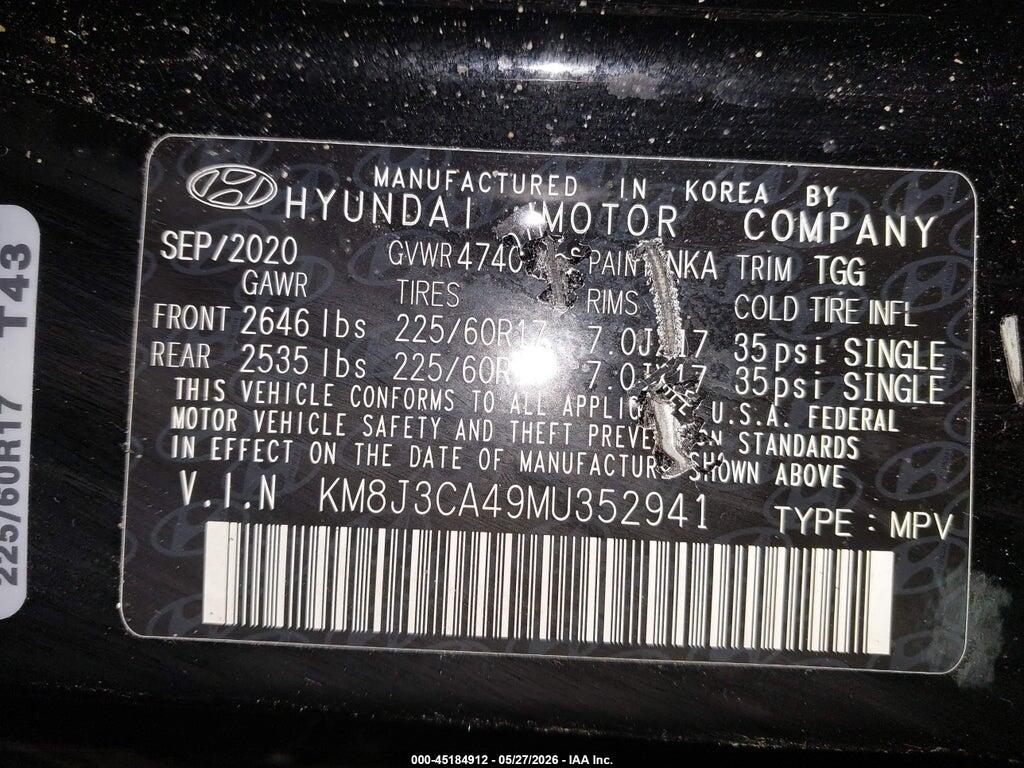 KM8J3CA49MU352941 2021 HYUNDAI TUCSON photo no. 9