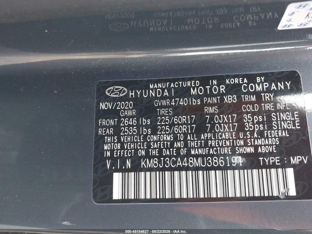 KM8J3CA48MU386191 2021 HYUNDAI TUCSON photo no. 9