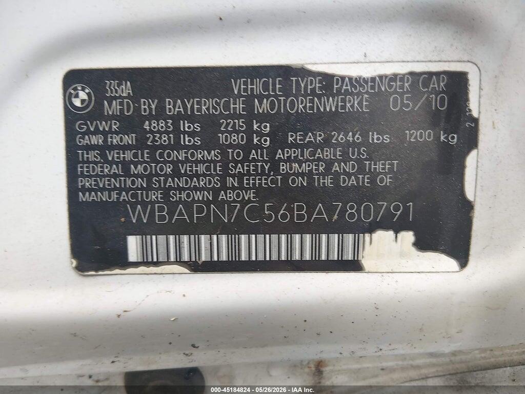 WBAPN7C56BA780791 2011 BMW 335D photo no. 9