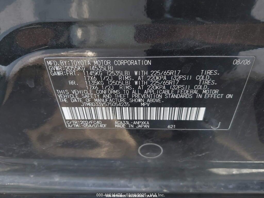 JTMBD33V575054235 2007 TOYOTA RAV4 photo no. 9