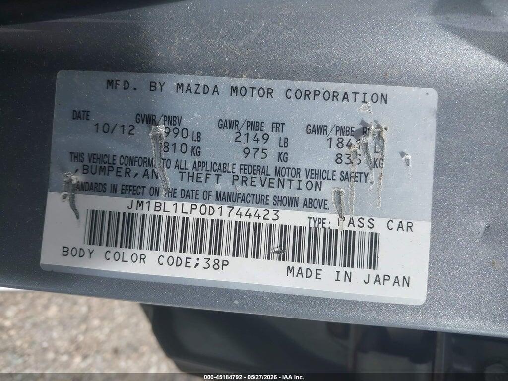 JM1BL1LP0D1744423 2013 MAZDA MAZDA3 photo no. 9