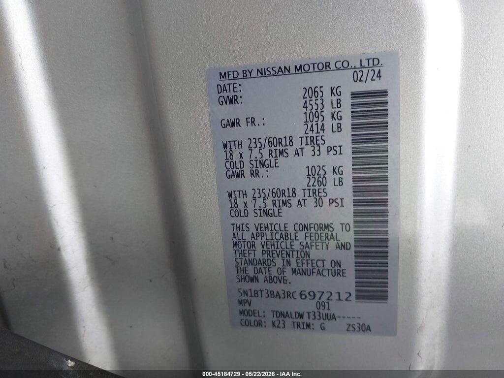 5N1BT3BA3RC697212 2024 NISSAN ROGUE photo no. 9