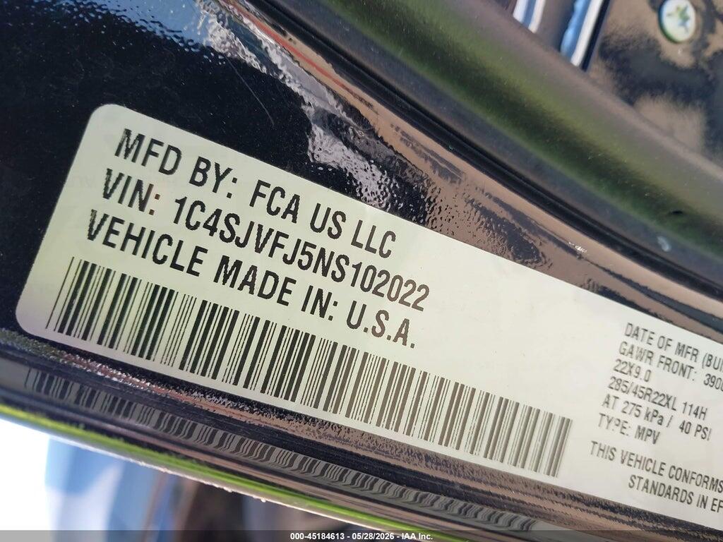 1C4SJVFJ5NS102022 2022 JEEP GRAND WAGONEER photo no. 9