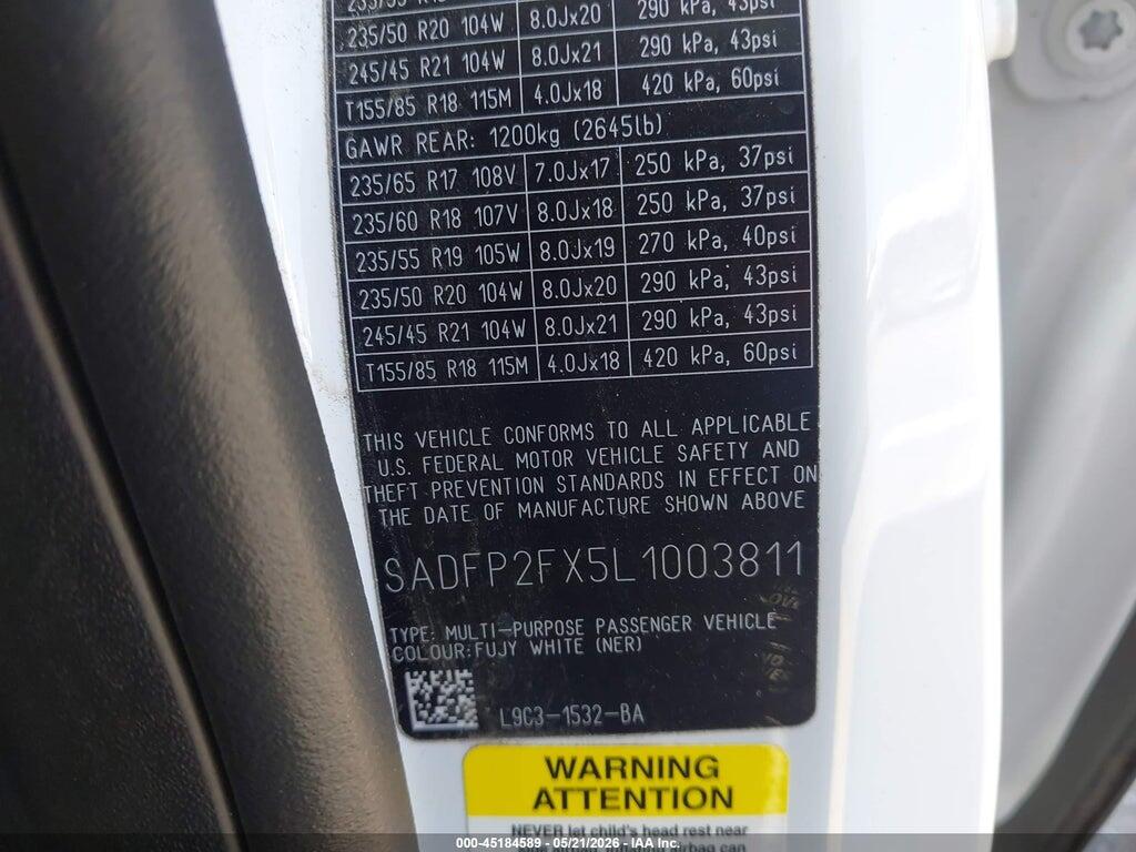 SADFP2FX5L1003811 2020 JAGUAR E-PACE photo no. 9