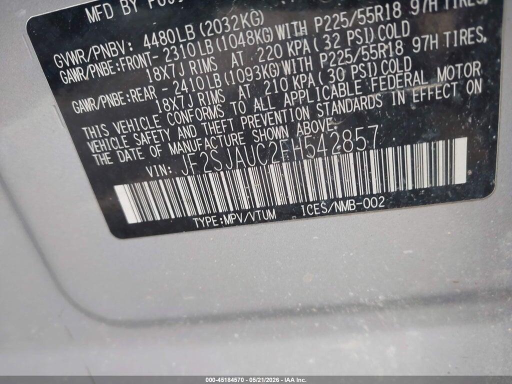 JF2SJAUC2FH542857 2015 SUBARU FORESTER photo no. 9