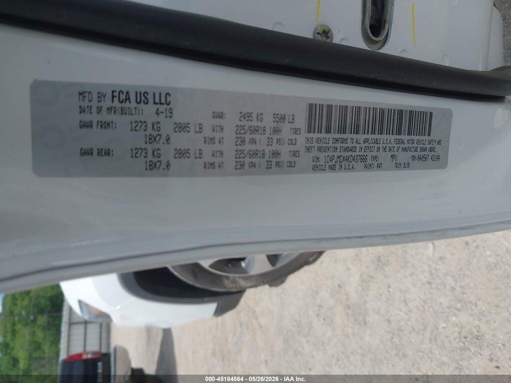1C4PJMDX4KD437666 2019 JEEP CHEROKEE photo no. 9