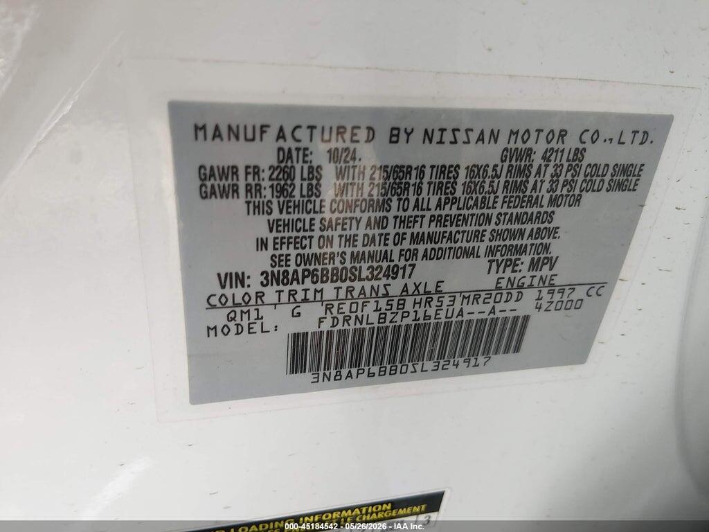 3N8AP6BB0SL324917 2025 NISSAN KICKS photo no. 9