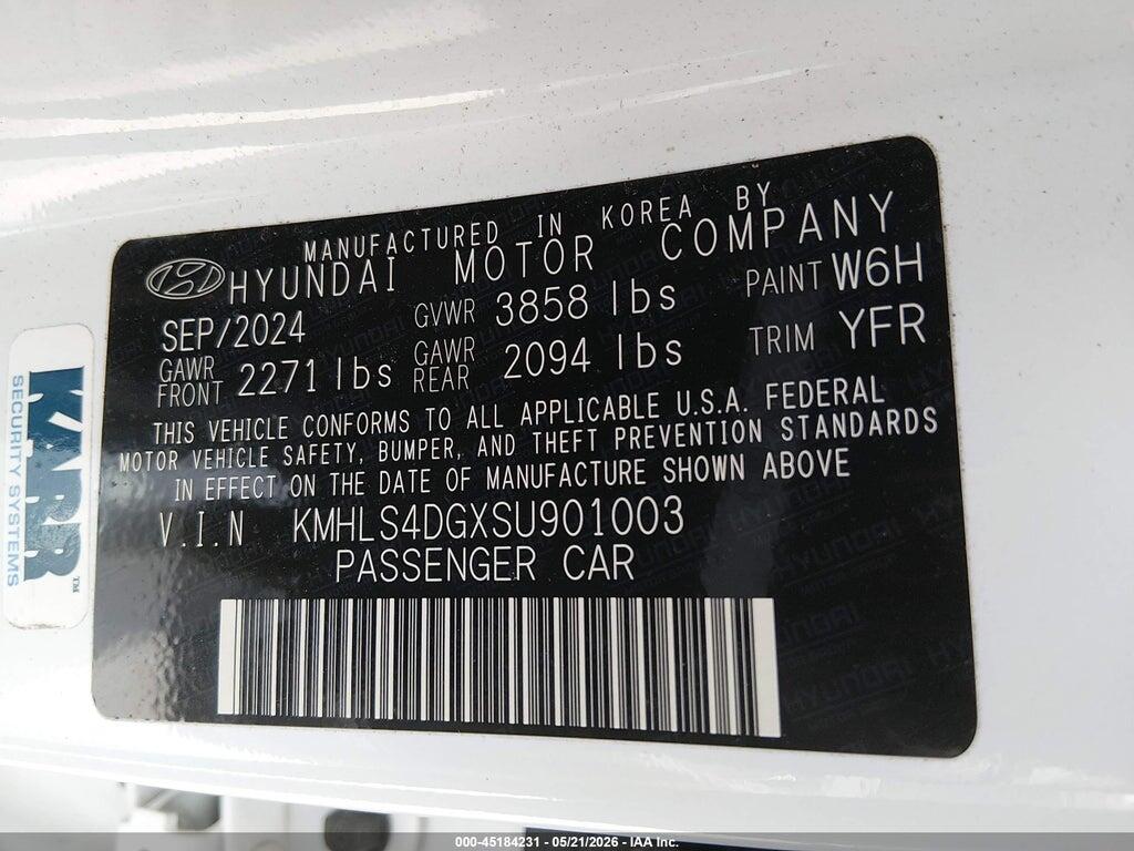 KMHLS4DGXSU901003 2025 HYUNDAI ELANTRA photo no. 9