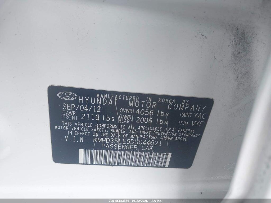 KMHD35LE5DU044521 2013 HYUNDAI ELANTRA GT photo no. 9