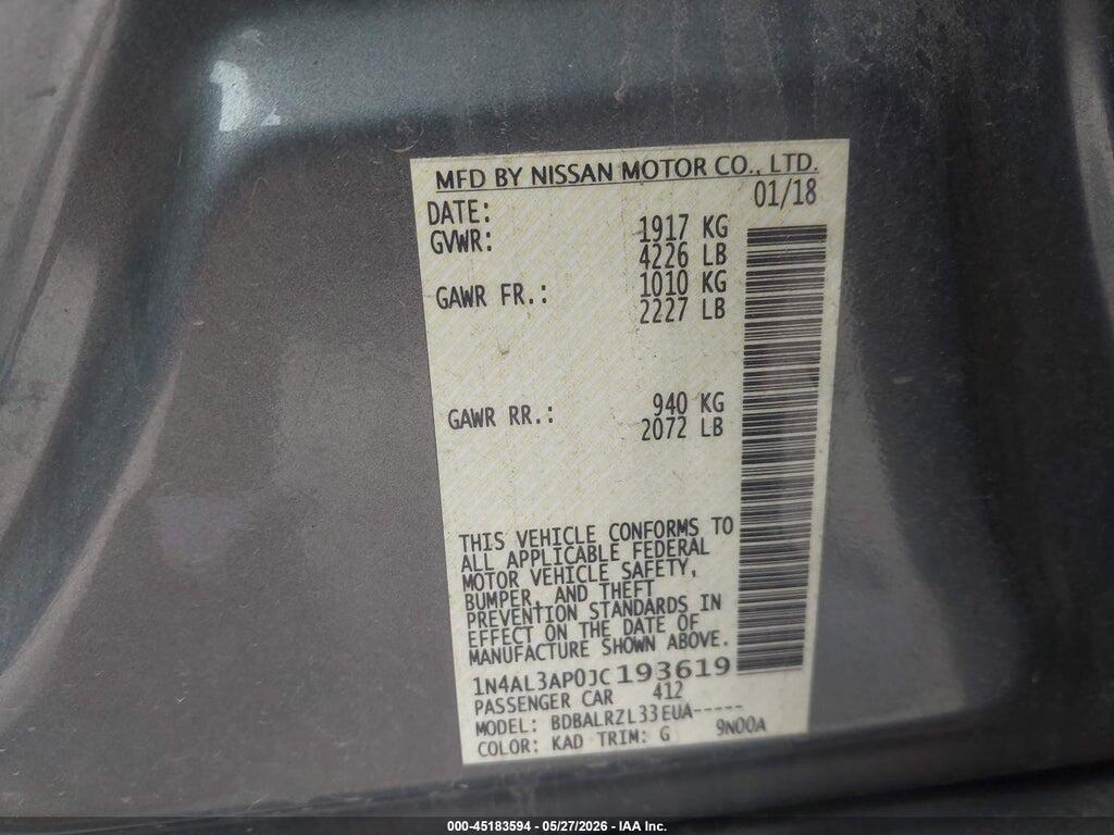 1N4AL3AP0JC193619 2018 NISSAN ALTIMA photo no. 9
