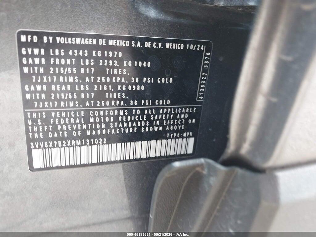 3VV5X7B2XRM131022 2024 VOLKSWAGEN TAOS photo no. 9