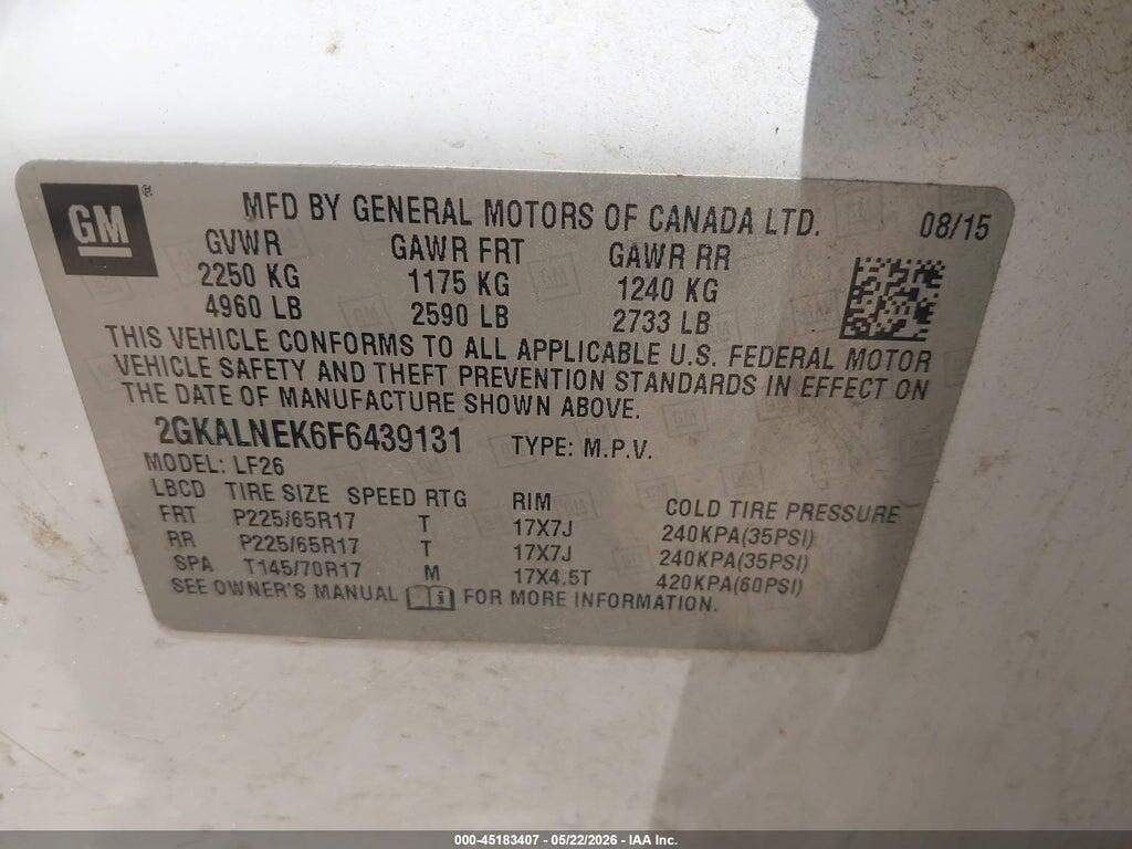 2GKALNEK6F6439131 2015 GMC TERRAIN photo no. 9