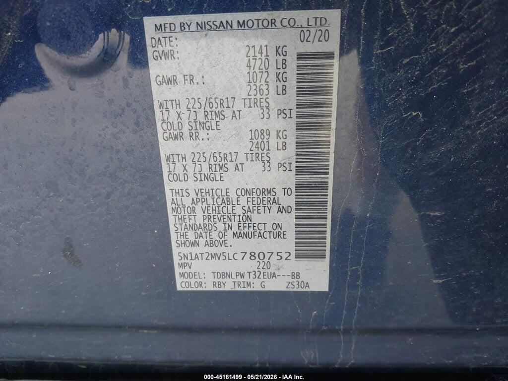 5N1AT2MV5LC780752 2020 NISSAN ROGUE photo no. 9