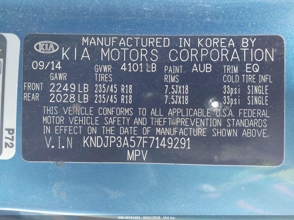 KNDJP3A57F7149291 2015 KIA SOUL photo no. 9