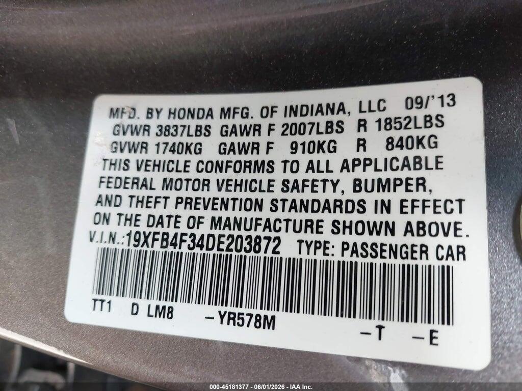 19XFB4F34DE203872 2013 HONDA CIVIC HYBRID photo no. 9