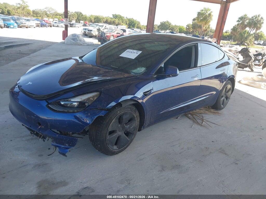 5YJ3E1EB6NF181158 2022 TESLA MODEL 3 photo no. 2