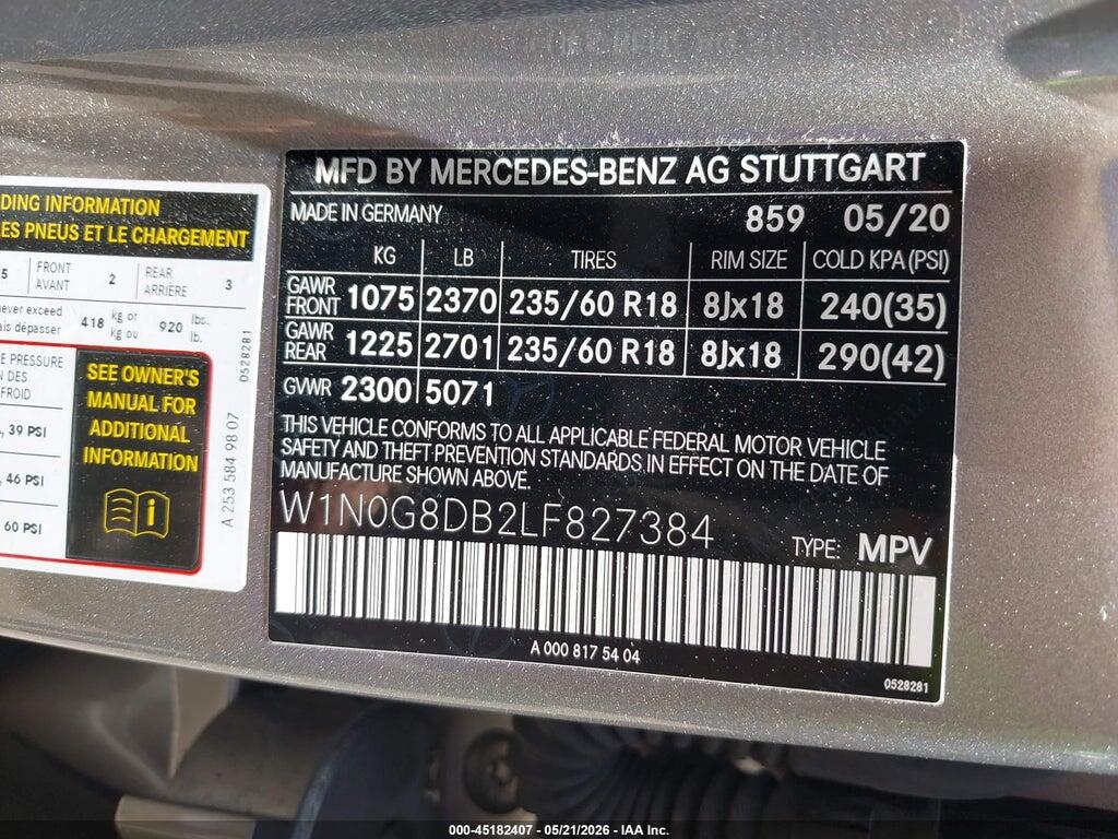 W1N0G8DB2LF827384 2020 MERCEDES-BENZ GLC 300 photo no. 9