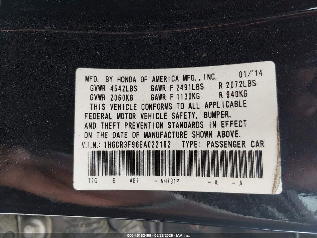 1HGCR3F96EA022162 2014 HONDA ACCORD photo no. 9