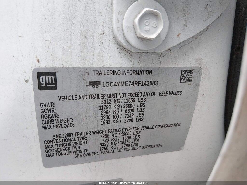 1GC4YME74RF143583 2024 CHEVROLET SILVERADO 2500HD photo no. 9
